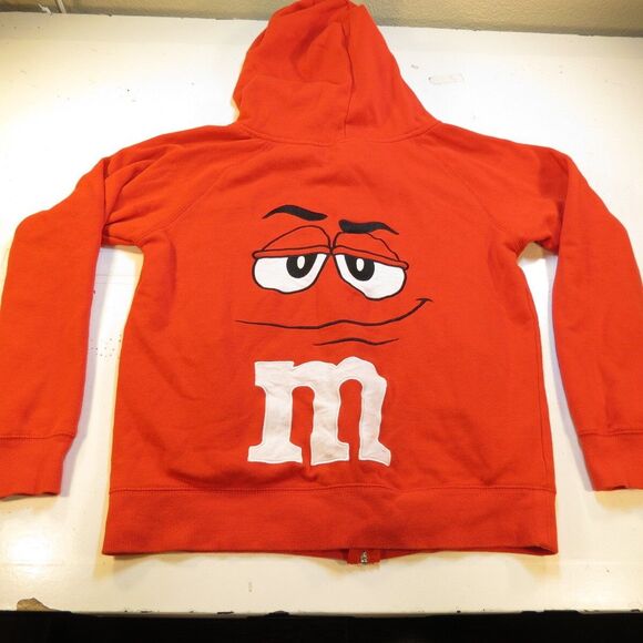 M&M's CANDY RED M&M HOODIE SWEATSHIRT JACKET Sz Womens L Halloween Costume - Picture 1 of 6